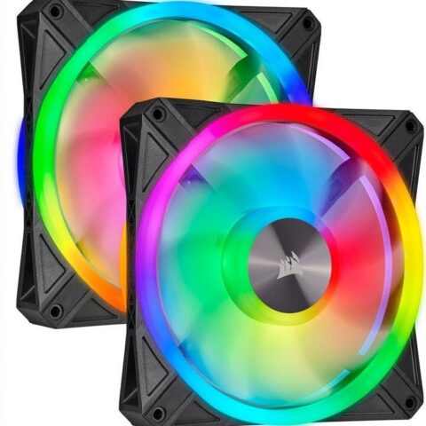 iCUE QL140 RGB 140mm PWM Dual Fan Kit with Lighting Node CORE