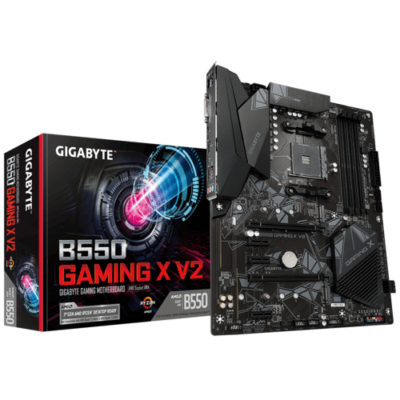 GIGABYTE Motherboard AMD B550 Gaming X Chipset for 3rd/4th/5th Generation AMD Ryzen™ AM4 ; 4x Dual DDR4; 2x M2; DVI-D; HDMI.