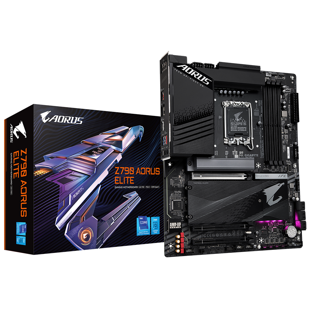 GIGABYTE Aorus Elite Intel® Z790 Chipset for 12th/13th Gen LGA 1700; 4x DDR5; 4x M2 G4 ; WiFi+BT; HDMI/DP; ATX.