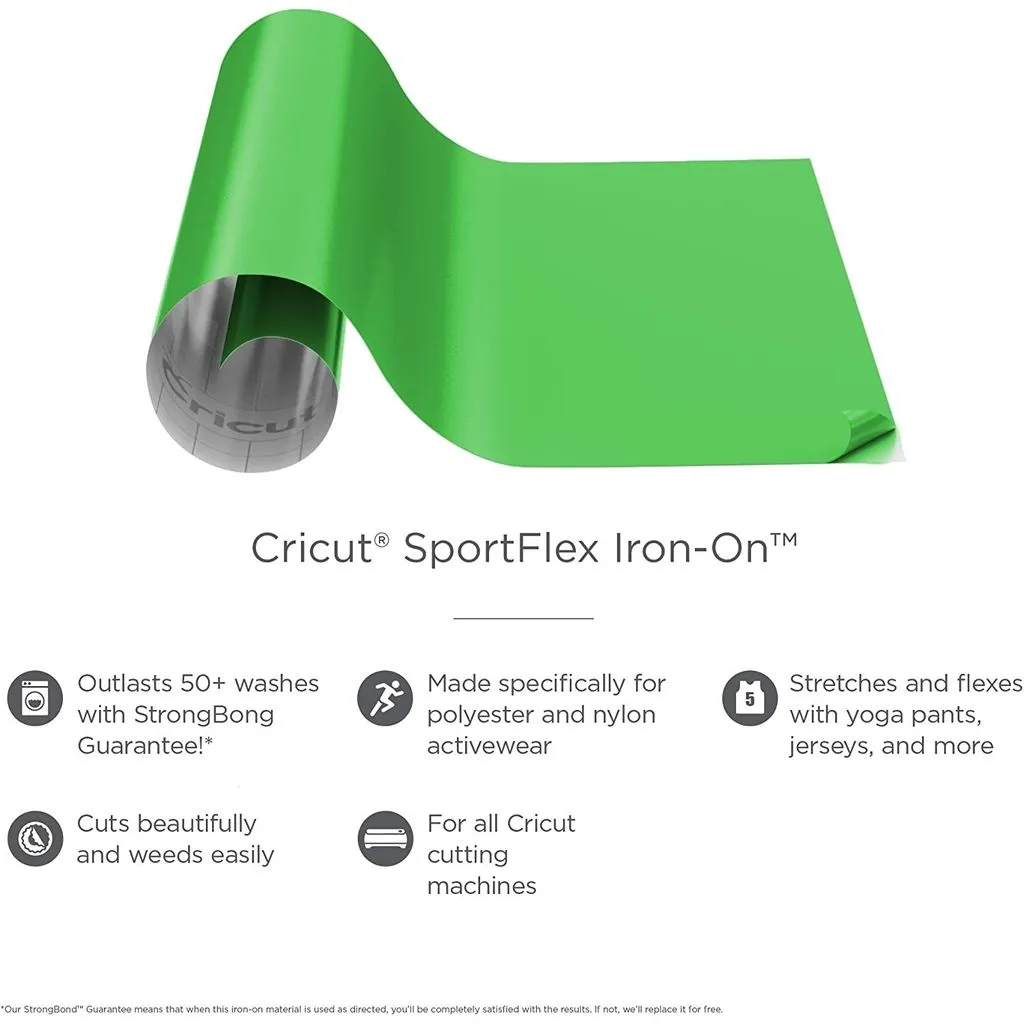 2004440 Cricut Sportflex Iron-on 11.8x24 Green Apple - Image 2