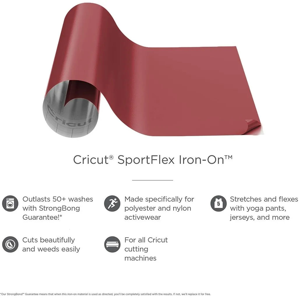 2004427-cricut Sportflex Iron-on 29x60cm Wine - Image 2