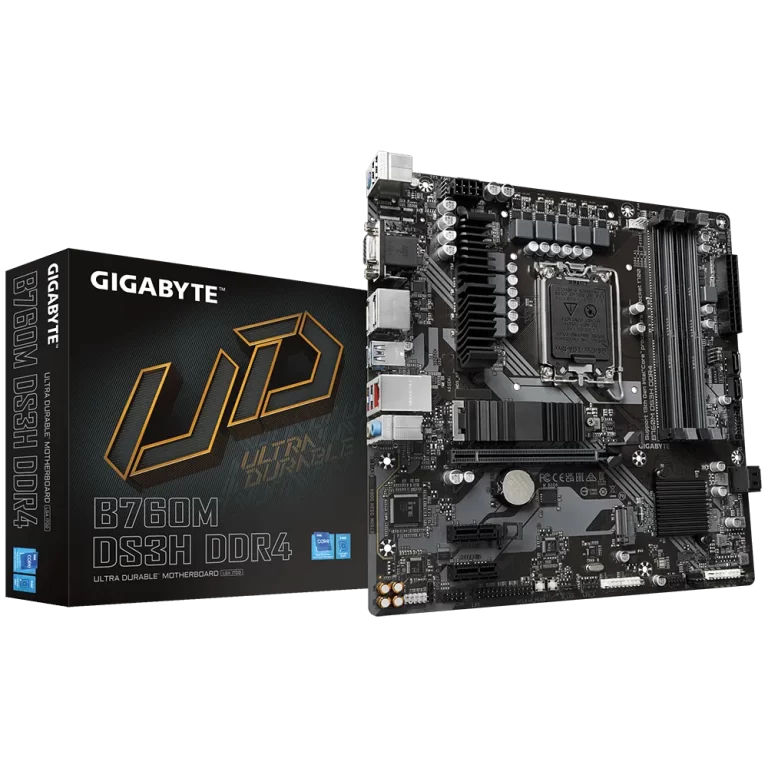 GIGABYTE Motherboard Intel® B760 Chipset for LGA 1700; 4x DDR5; 2x M2; VGA/HDMI/DP x2; mATX.