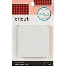 2006581 Cricut Infusible Ink Aluminium Coasters 4-pack (White Square) 4 square coasters 3.75'' x 3.75'' (9.5 cm x 9.5 cm)