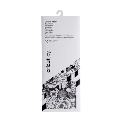 2008049 Cricut Joy Adhesive Backed Deluxe Paper 10-sheets (Black and White Botanicals)