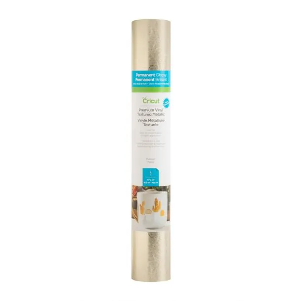 2007742 Cricut Premium Vinyl perm 30.5 cm x 122 cm (Textured Metallic Platinum)