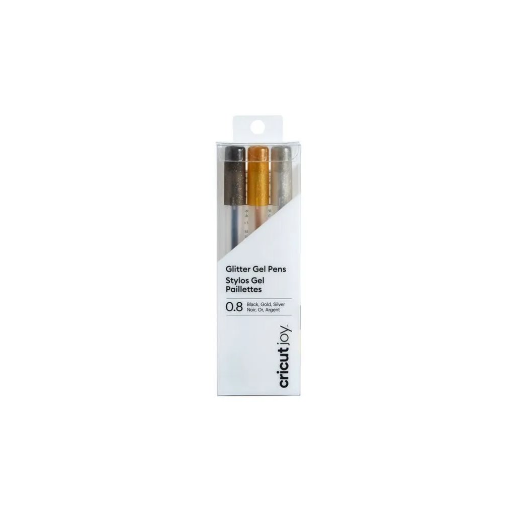2008070 Cricut Joy Medium Point Gel Pen Set 3-pack (Glitter Black Gold Silver)