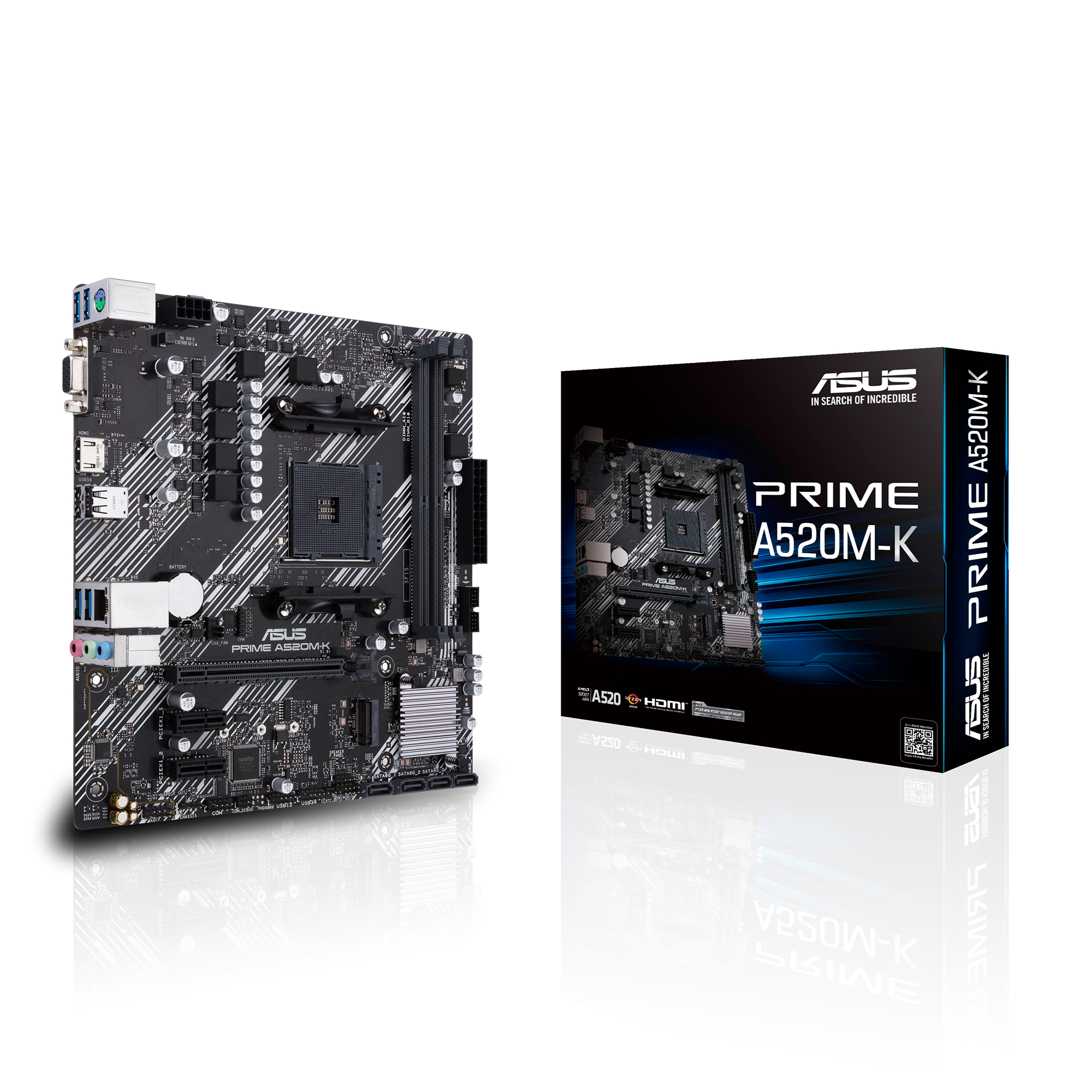 ASUS Motherboard-AM4-DDR4-2xDIMM-Max  64GB-1xM  2-4xSATA-1xPCIe3x16- 2xPCIe3x1-1xHDMI-1xD-Sub-RAID   - Image 2
