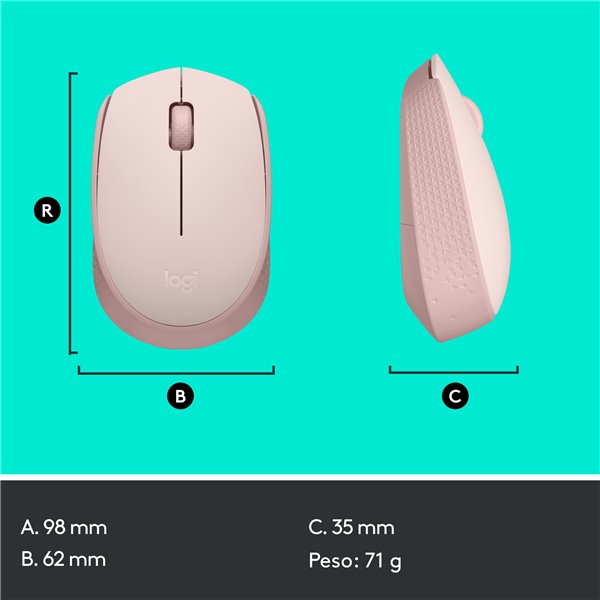LOGITECH M171 WIRELESS MOUSE - ROSE GOLD - Image 26