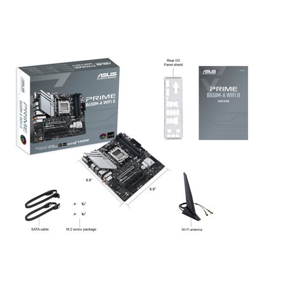 ASUS Motherboard-AM5-DDR5-4xDIMM-Max  128GB-1xPCIe4x16- 2xPCIe4x16-2xM  2-4xSATA-1xDP-1xVGA-1xHDMI-RAID   - Image 2