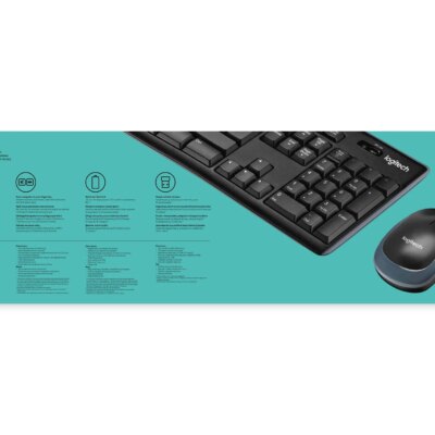 920-004509 - LOGI MK270 Wireless Keyboard and Mouse Combo Nano USB receiver Full size spill resistant