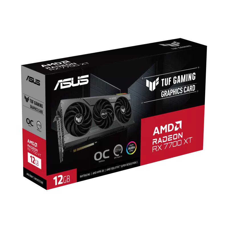 ASUS Graphics Card-AMD-PCIe4-12GB GDDR6-OC mode:up to 2599MHz(Boost Clock)-Default mode:up to 2599MHz-1xHDMI-3xDP-750W
