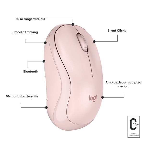 LOGITECH M240 SILENT BLUETOOTH MOUSE - ROSE GOLD - Image 3