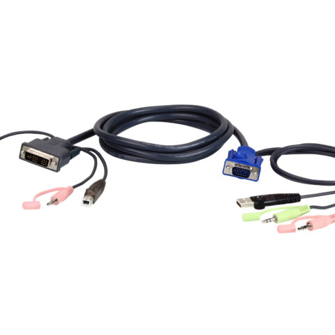 ATEN 3M USB VGA to DVI-A KVM Cable with Audio 