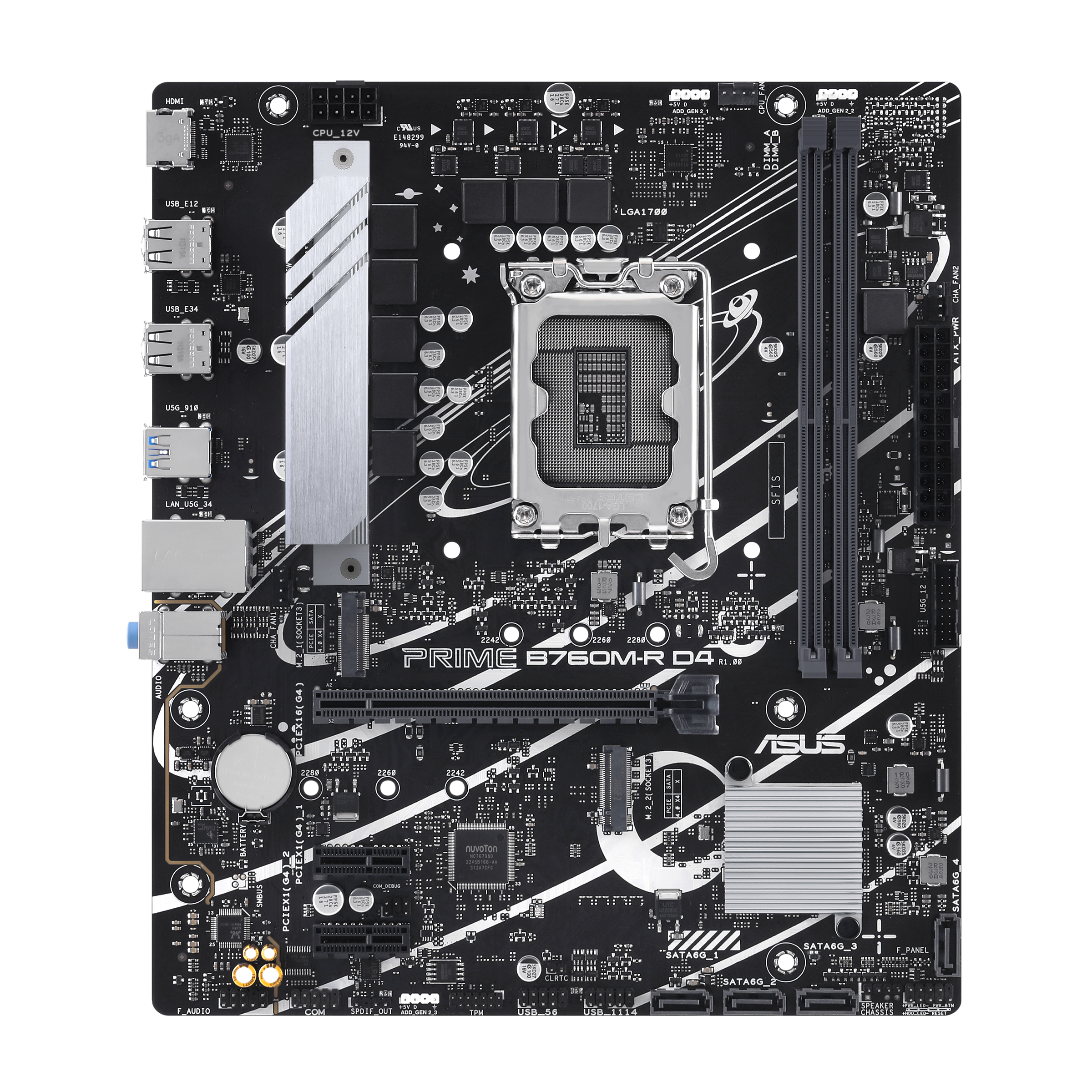 ASUS Motherboard-LGA1700-12-13-14th Gen-DDR4-2xDIMM-MAX64GB- 2xM 2-4xSATA- 1xPCIe4x16- 2xPCIe4x1-1xHDMI-PS2-6xUSB