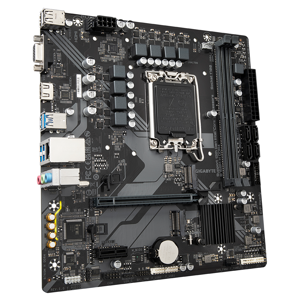 GIGABYTE Motherboard Intel® B760 Chipset for LGA 1700; 2x DDR4; 2x M2; VGA/HDMI; mATX. - Image 3