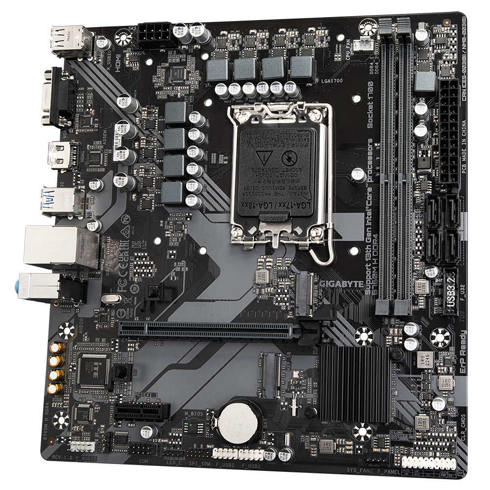 GIGABYTE Motherboard Intel® B760 Chipset for LGA 1700; 2x DDR4; 2x M2; VGA/HDMI; mATX. - Image 4