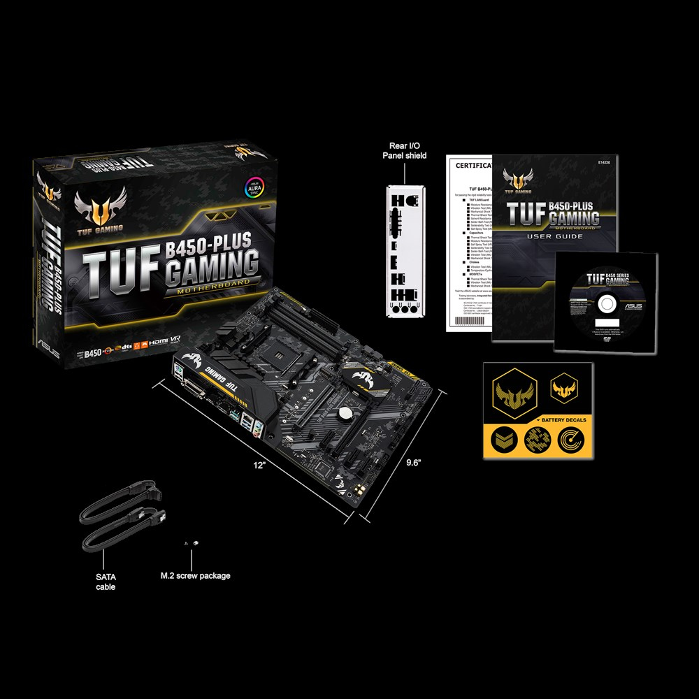 TUF B450-PLUS GAMING AMD AM4 4x DDR4 1 x PCIe 3 0-2 0 x16 + 1 x PCIe 2 0 x16 (@x4 mode) PCIe x1 Slot X4 6x SATA 1 x HDMI + 1 - Image 2