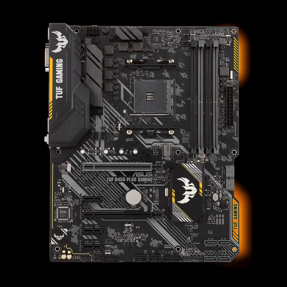 TUF B450-PLUS GAMING AMD AM4 4x DDR4 1 x PCIe 3 0-2 0 x16 + 1 x PCIe 2 0 x16 (@x4 mode) PCIe x1 Slot X4 6x SATA 1 x HDMI + 1 - Image 6
