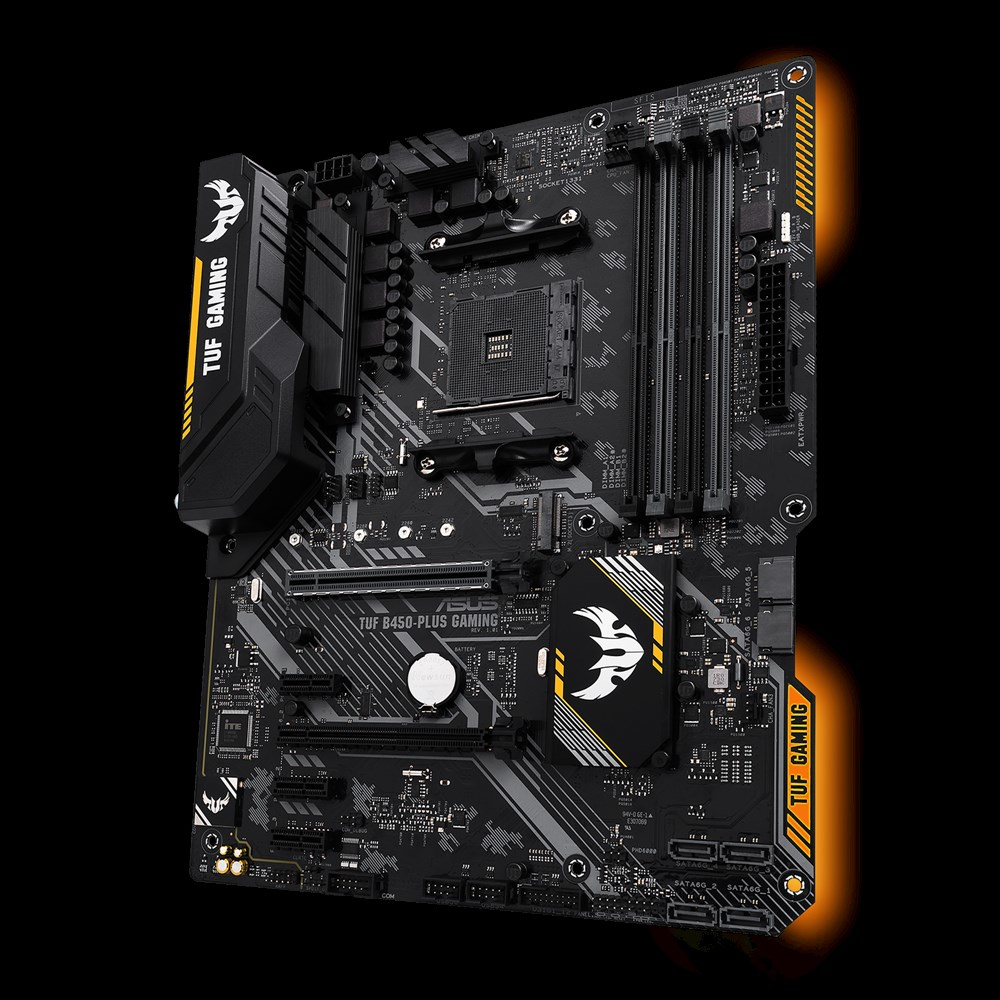 TUF B450-PLUS GAMING AMD AM4 4x DDR4 1 x PCIe 3 0-2 0 x16 + 1 x PCIe 2 0 x16 (@x4 mode) PCIe x1 Slot X4 6x SATA 1 x HDMI + 1 - Image 4