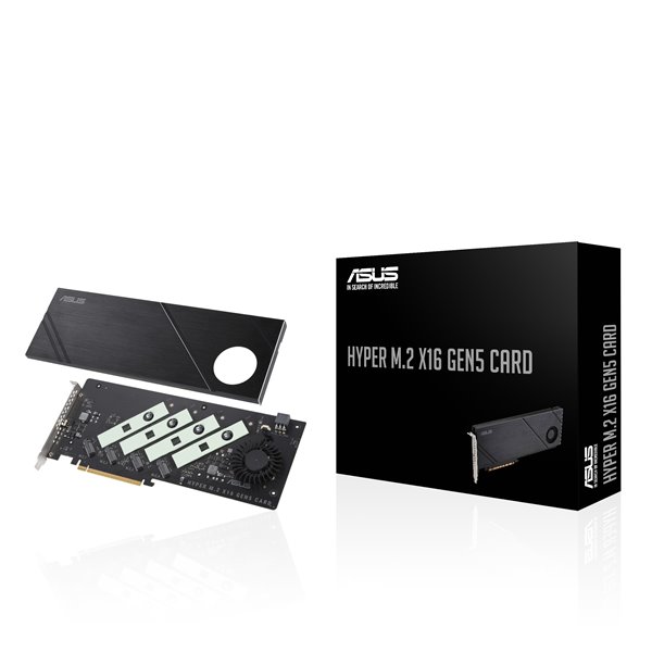 Hyper M  2 x16 Gen5 Card (PCIe 5  0-4  0) supports up to four NVMe M  2 (2242-2260-2280-22110) devices at up to 512 Gbps for RAID