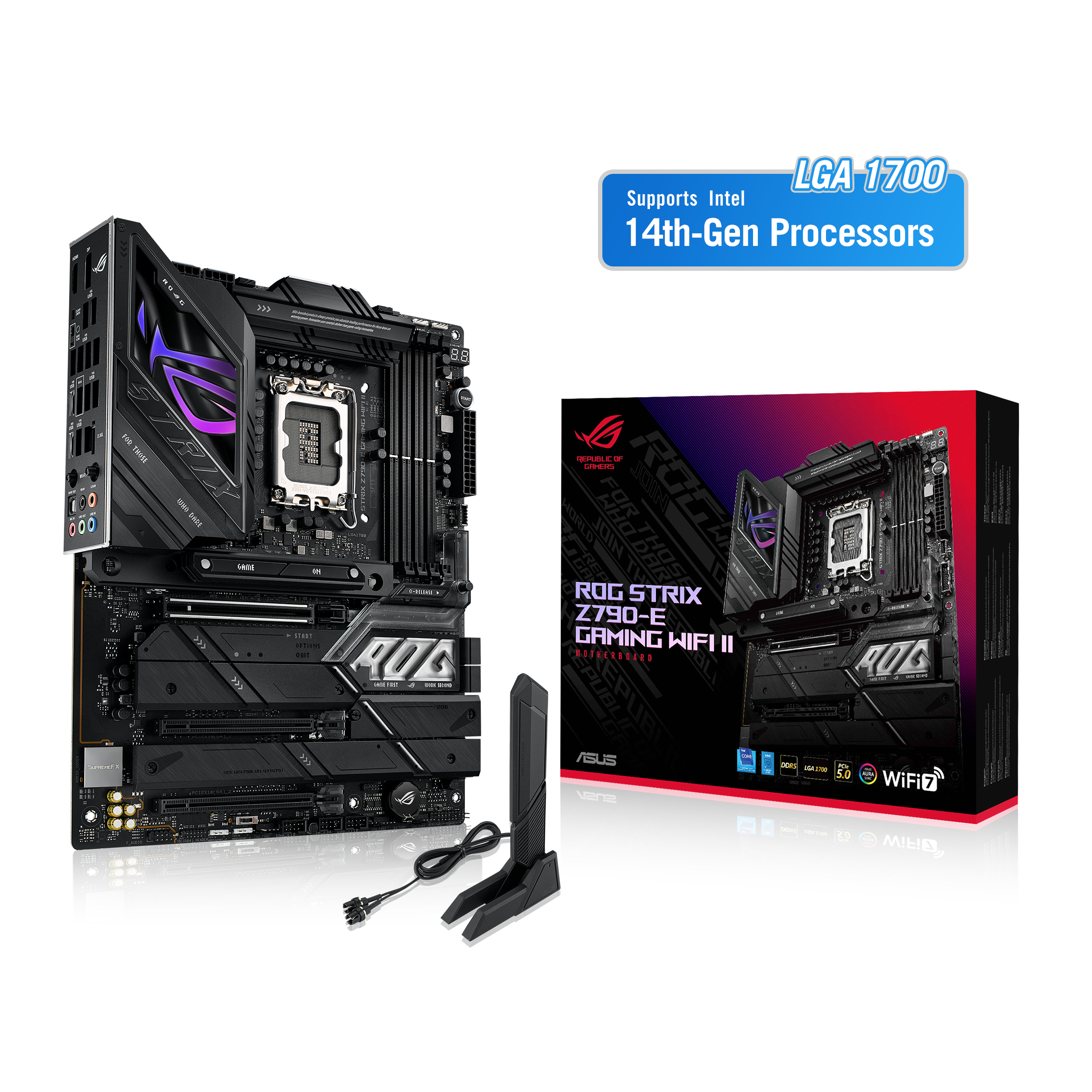 ASUS Motherboard-LGA1700-DDR5-4xDIMM-Max 192GB-1xDP-1xHDMI 1xPCIe5x16- 2xPCIe4x16-5xM 2-4xSATA 6Gb-RAID-30 5cmx24cm - Image 2