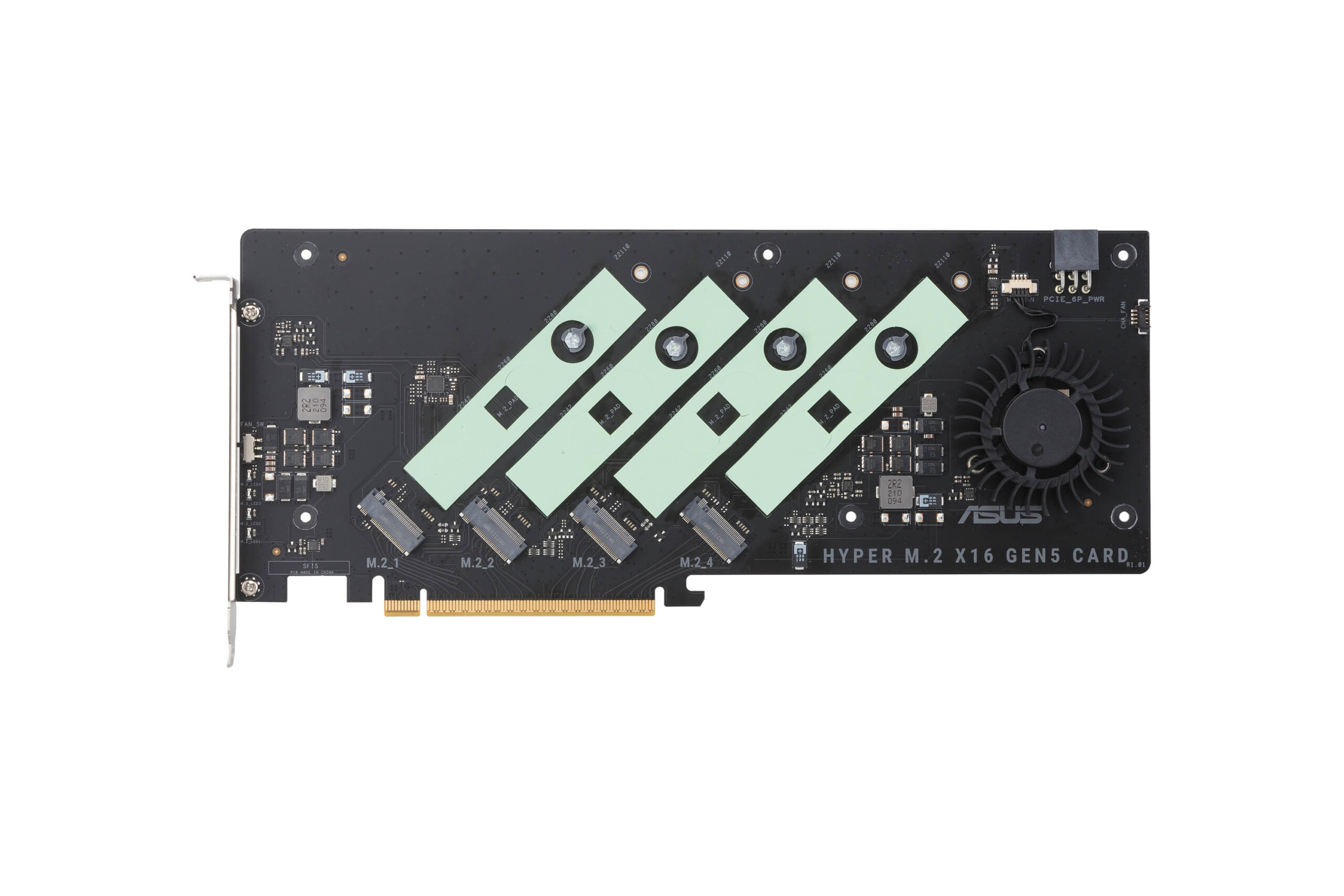 Hyper M 2 x16 Gen5 Card (PCIe 5 0-4 0) supports up to four NVMe M 2 (2242-2260-2280-22110) devices at up to 512 Gbps for RAID - Image 4
