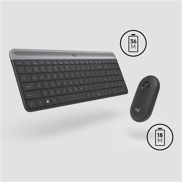 LOGITECH MK470 SLIM WIRELESS MOUSE & KEYBOARD COMBO - GRAPHITE - Image 5