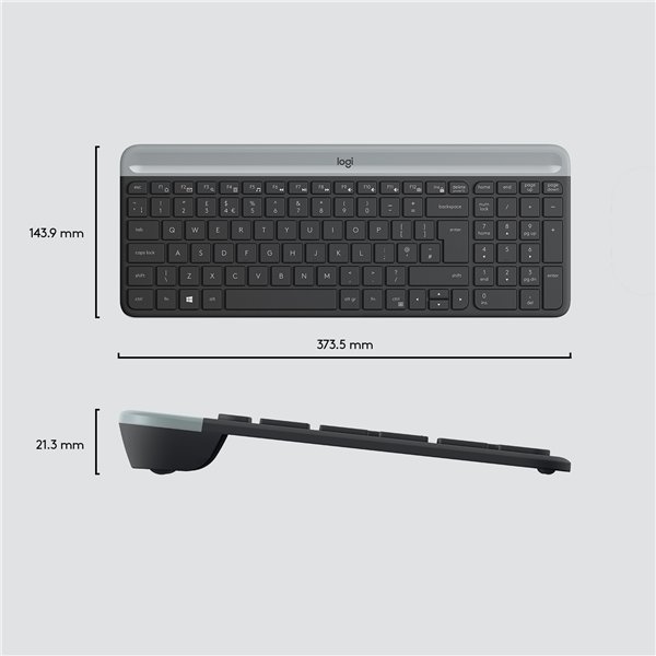 LOGITECH MK470 SLIM WIRELESS MOUSE & KEYBOARD COMBO - GRAPHITE - Image 3
