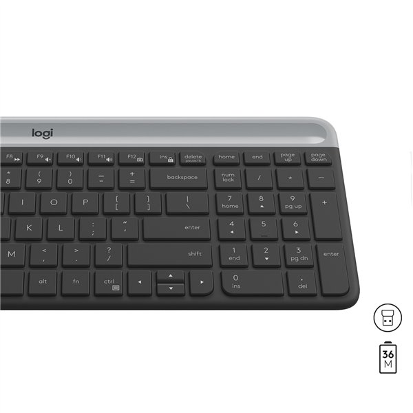 LOGITECH MK470 SLIM WIRELESS MOUSE & KEYBOARD COMBO - GRAPHITE - Image 4