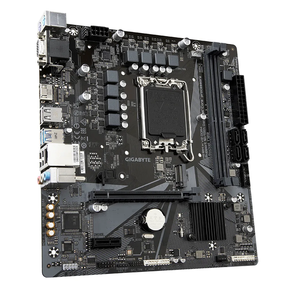 GIGABYTE Motherboard Intel® H610 Chipset for LGA 1700; 2x DDR4; 1x M2; D-Sub/HDMI; mATX