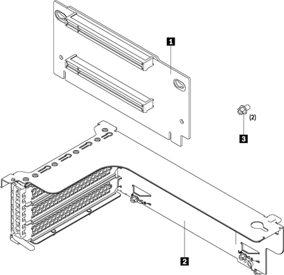 ThinkSystem SR550/SR590/SR650 x16/x8 PCIe FH Riser 1 Kit