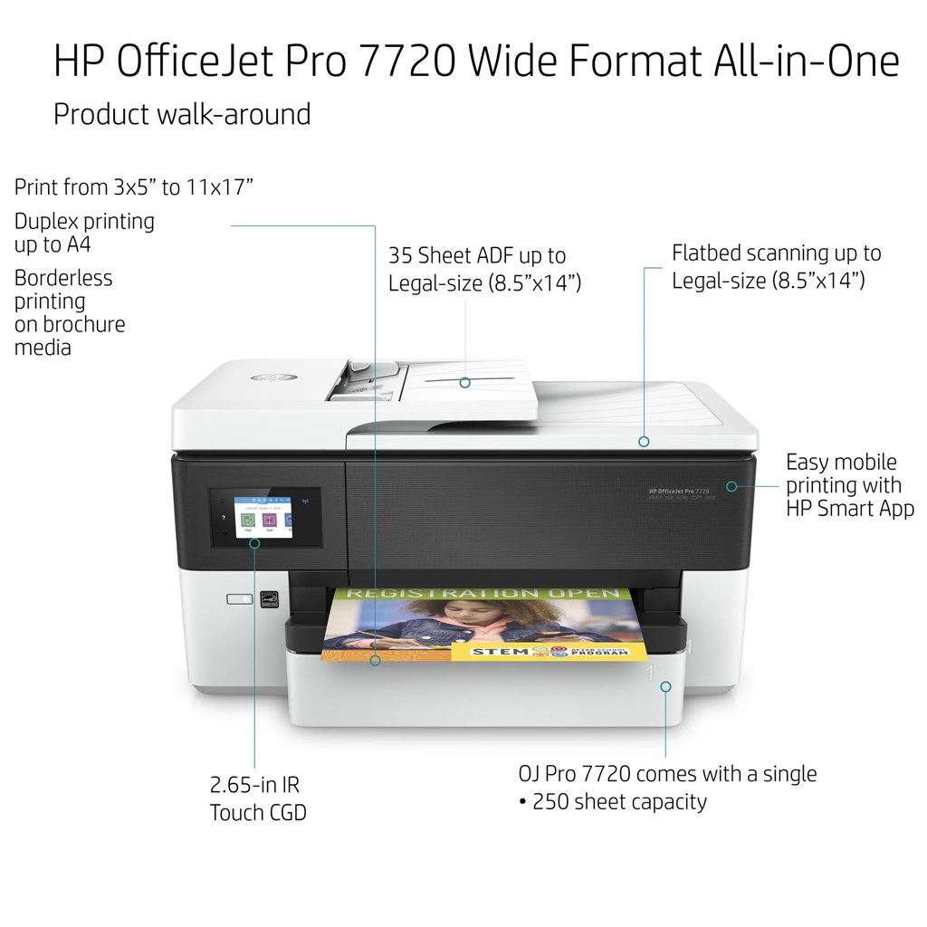 HPS OFFICEJET PRO 7720 WIDE FORMAT ALL-IN-ONE COLOUR PRINTER