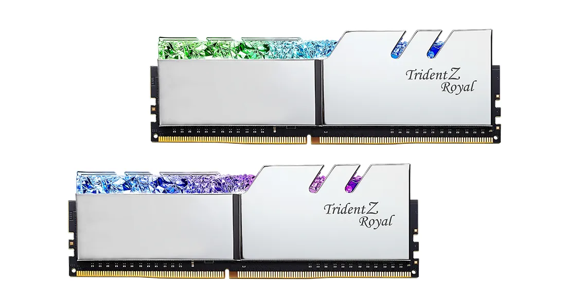 F4-3600c18d-32gtrs-g.skill Trident Z Royal Ddr4-3600mhz Cl18-22-22-42 1.35v 32gb 2x16gb