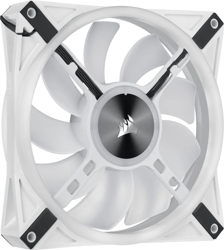 iCUE QL140 RGB 140mm PWM Dual Fan Kit with Lighting Node CORE - White