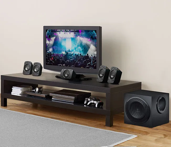 980-000468 - LOGI Desktop Speakers Z906 Surround sound speaker 5.1 3.5mm 500W RMS Dolby Digital & DTS Decoding Wall Mountable