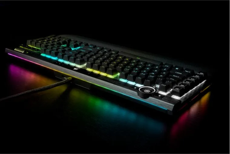 CORSAIR K100 RGB Optical-Mechanical Wired CORSAIR OPX Switch Keyboard with RGB Backlighting – Black.