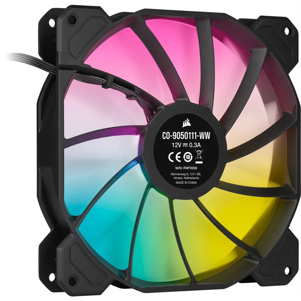 Corsair SP140 RGB ELITE 140mm RGB LED Fan with AirGuide Dual Pack with Lighting Node CORE