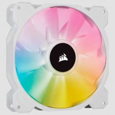 Corsair White SP140 RGB ELITE; 140mm RGB LED Fan with AirGuide; Single Pack  - Requires Corsair hub.