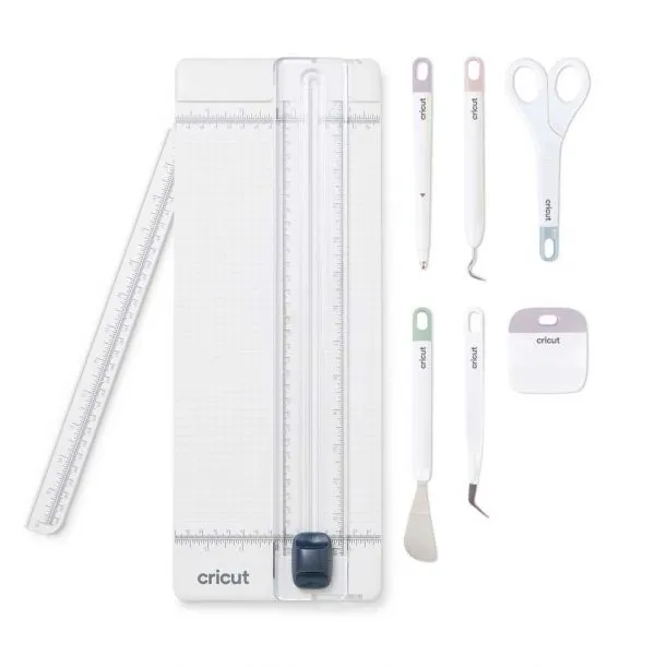 2008760 - Cricut 13 Inch Essential Tool Set   trimmer  scroing stylus  spatula  weeder  scraper  scissors  tweezers