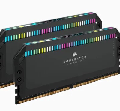 Corsair DOMINATOR PLATINUM RGB 32GB (2 x 16GB) DDR5 DRAM 5200MHz C40 Memory Kit 40-40-40-77 1.25V Black.