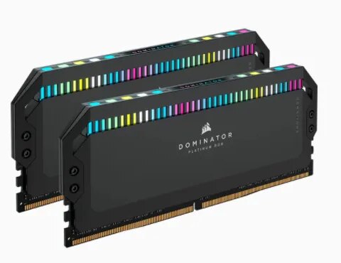 Corsair DOMINATOR PLATINUM RGB 32GB (2 x 16GB) DDR5 DRAM 5200MHz C40 Memory Kit 40-40-40-77 1.25V Black.