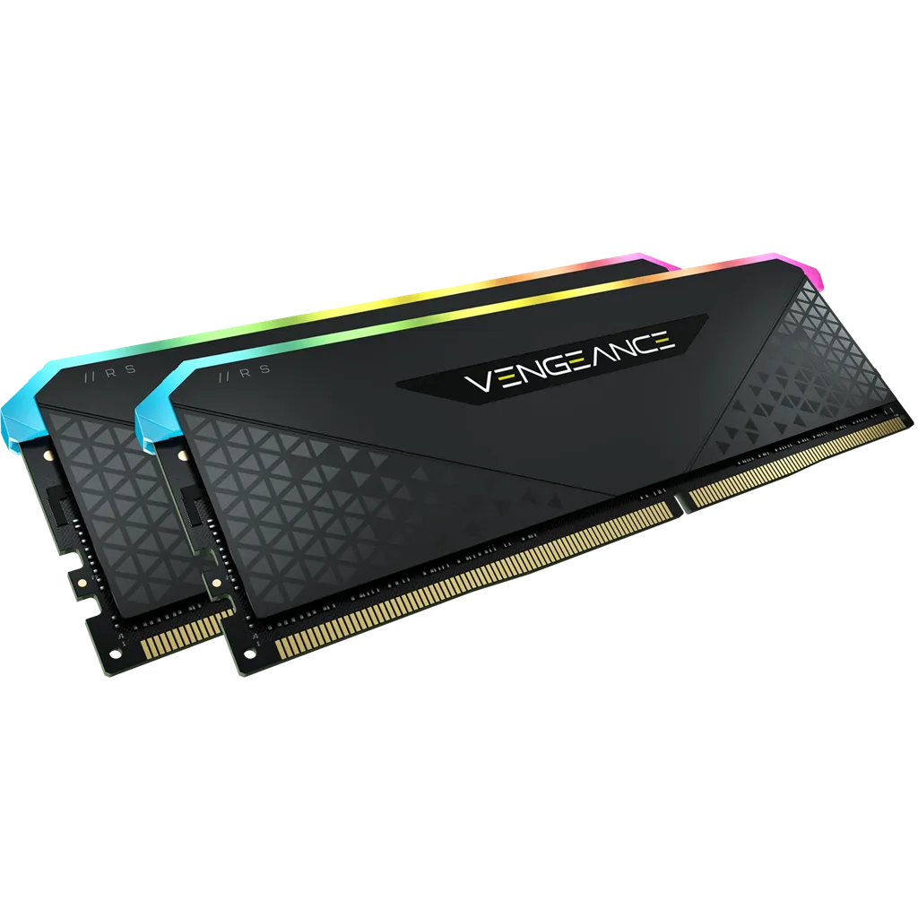 Corsair VENGEANCE® RGB RS 64GB (2 x 32GB) DDR4 DRAM 3600MHz C16 Memory Kit; 18-22-22-42; 1.2V; Black