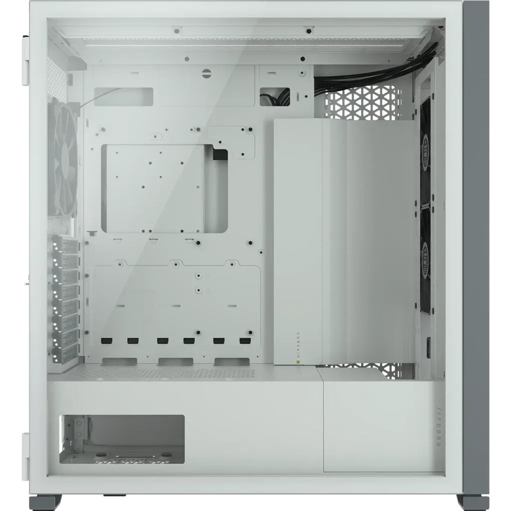 7000D AIRFLOW Tempered Glass Full Tower; White - 6x3.5''; 4x2.5'' - Up to 420mm Liquid Cooler. ATX