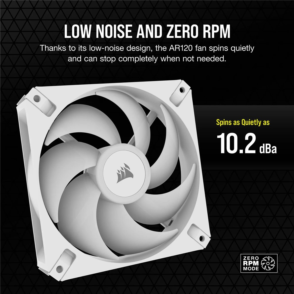 CORSAIR iCUE AR120 Digital RGB 120mm PWM Fan Triple Pack - White