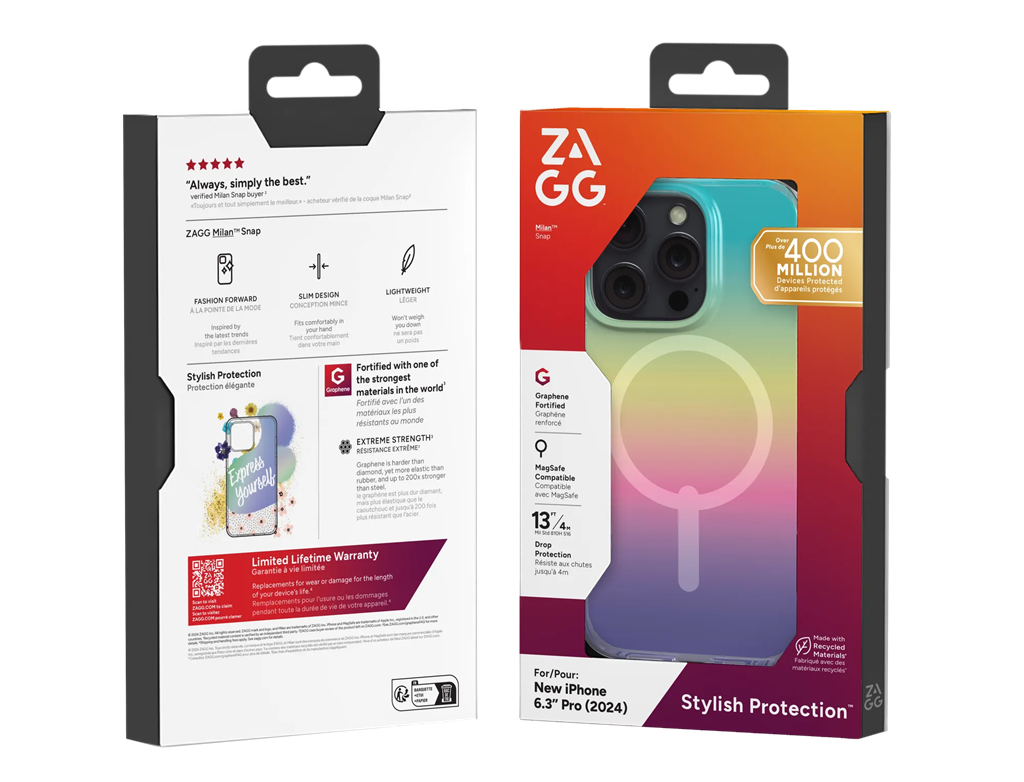 ZAGG Cases Milan Snap Apple iP16 Pro Iridescent
