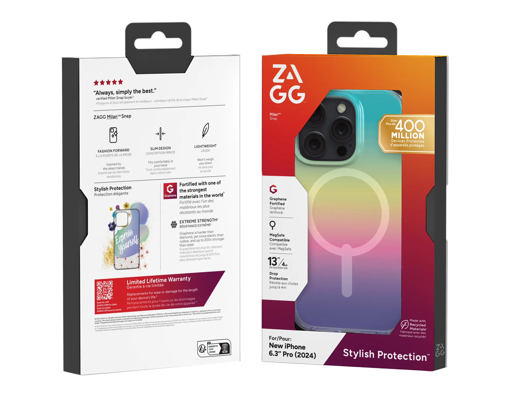 ZAGG Cases Milan Snap Apple iP16 Pro Iridescent