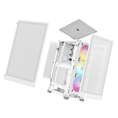 2000D ICUE Airflow Tempered Glass ITX-Tower; White; AF Slim fans/SF PSU only
