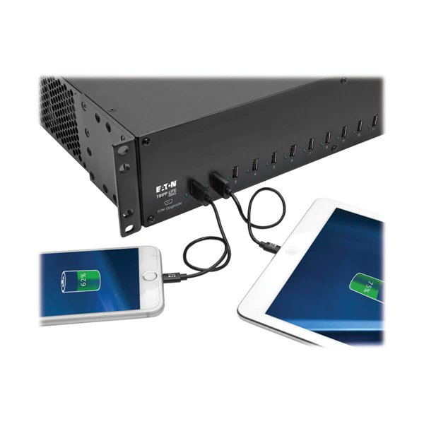 EATON 16-PORT USB CHARGING STATION WITH SYNCING USB CHARGER OUTPUT 2U RACK-MOUNT - Image 2