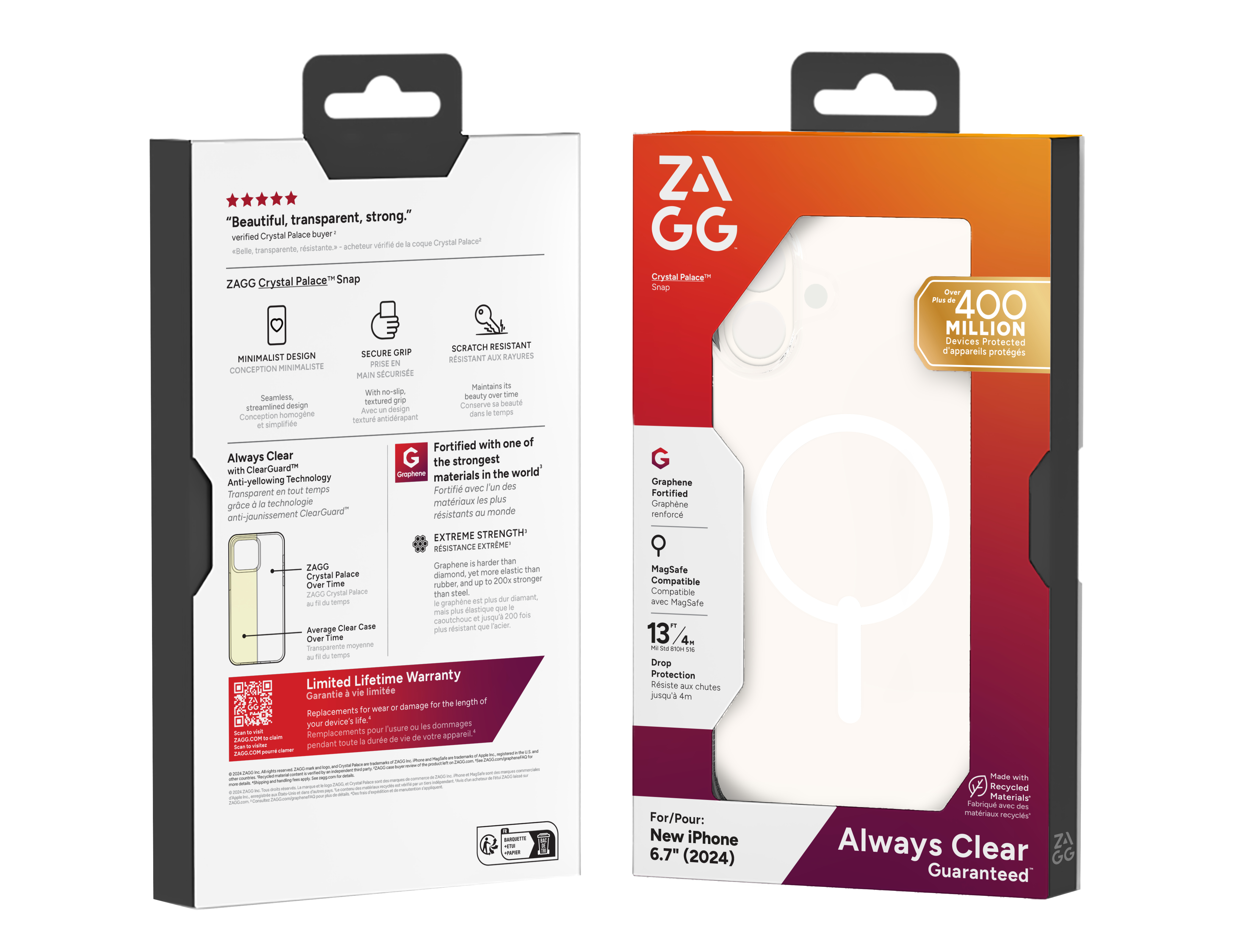 ZAGG Crystal Palace Snap mobile phone case 17 cm (6.7") Cover Transparent - Image 3