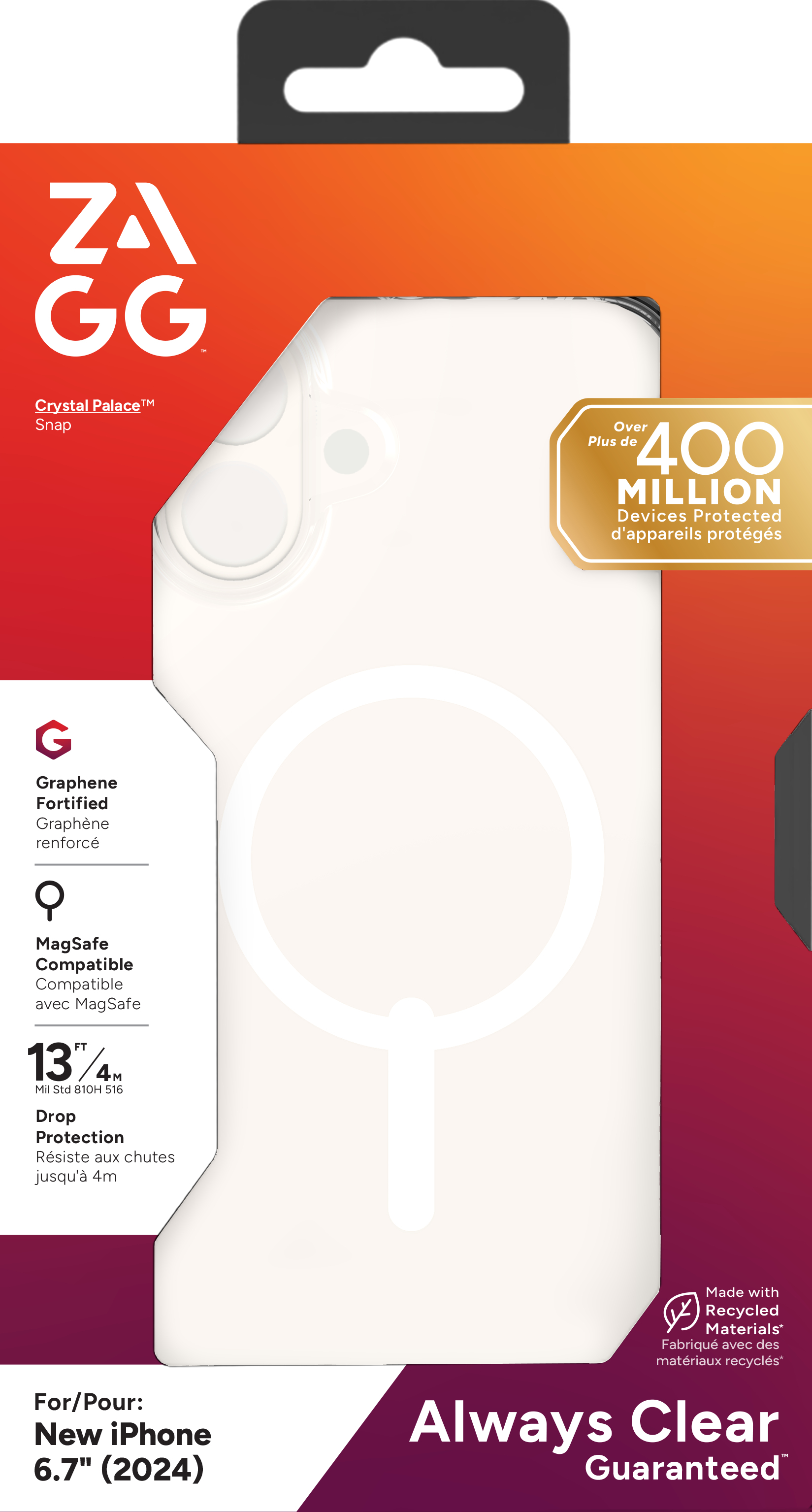 ZAGG Crystal Palace Snap mobile phone case 17 cm (6.7") Cover Transparent - Image 2